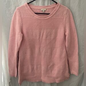 Talbots pink sweater cotton size medium long sleeves
